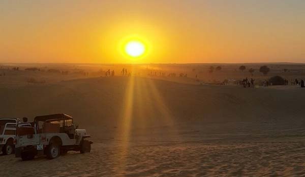 4x4 jeep safari at sunset